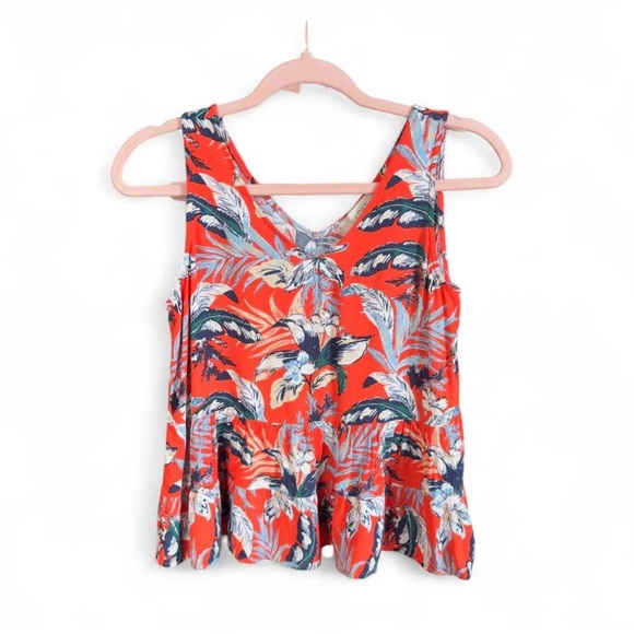 LOFT Tops - LOFT Vibrant Floral Printed Sleeveless Peplum Top